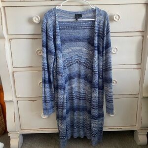 New Directions Blue and Gray Cardigan